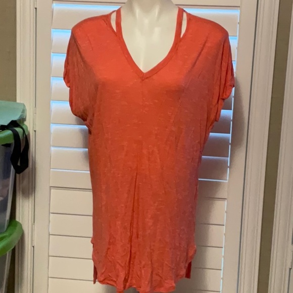 a.n.a Pink and Orange Relaxed Short Sleeve Tee - Picture 1 of 7